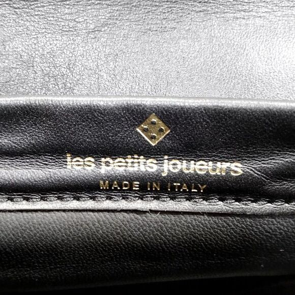 Ltd Edition les petits joueurs Small Black Velvet Leather Heart Crossbody Bag - Picture 7 of 11